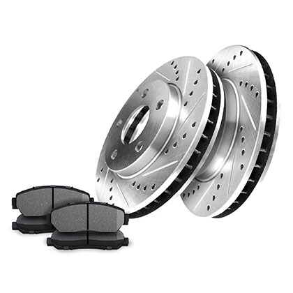 Front Drilled And Slotted Rotors Kits